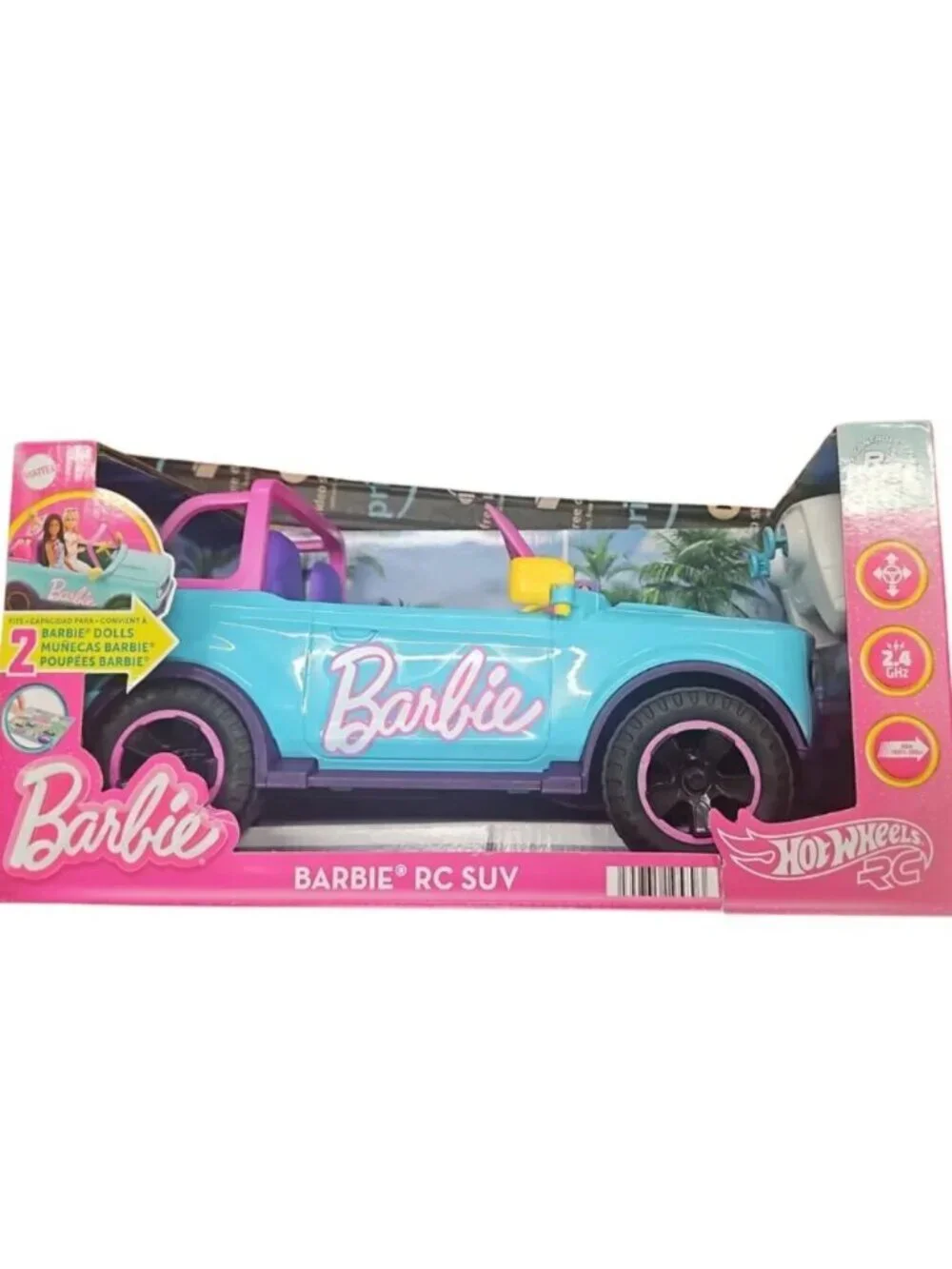 Barbie RC SUV Remote Control Vehicle Toy – Pink & Blue Off-Road Jeep by Mattel
